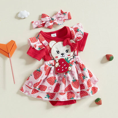 Bear Dress with Bow Headband