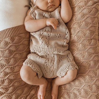 2 Piece Knitted Summer Romper Outfit