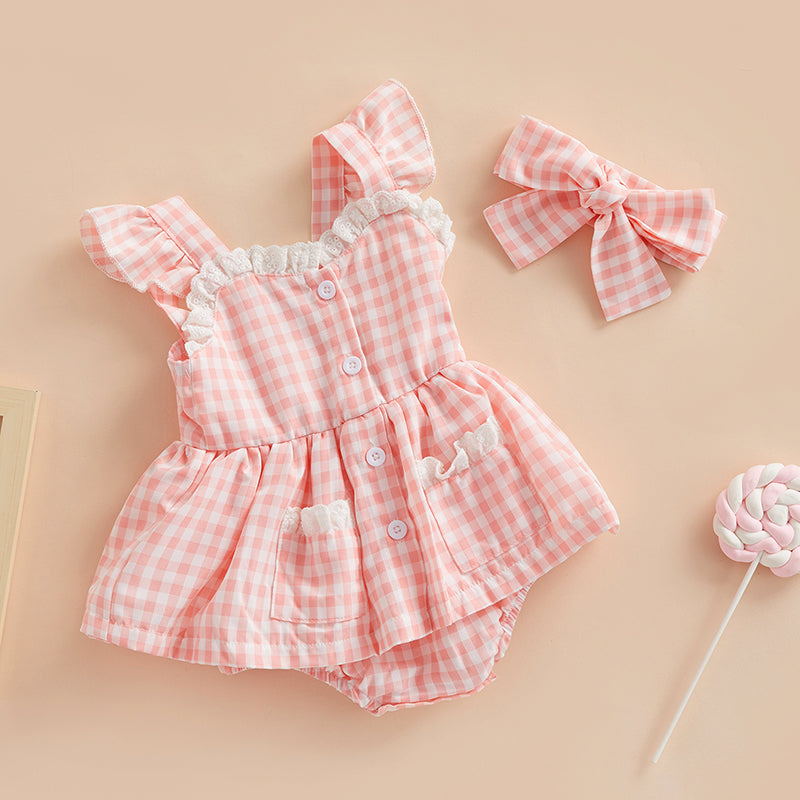 Ruffle Dress with Bow Headband