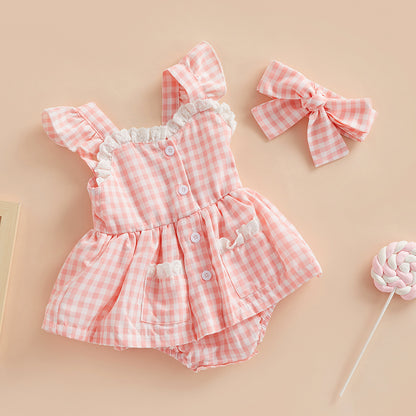Ruffle Dress with Bow Headband