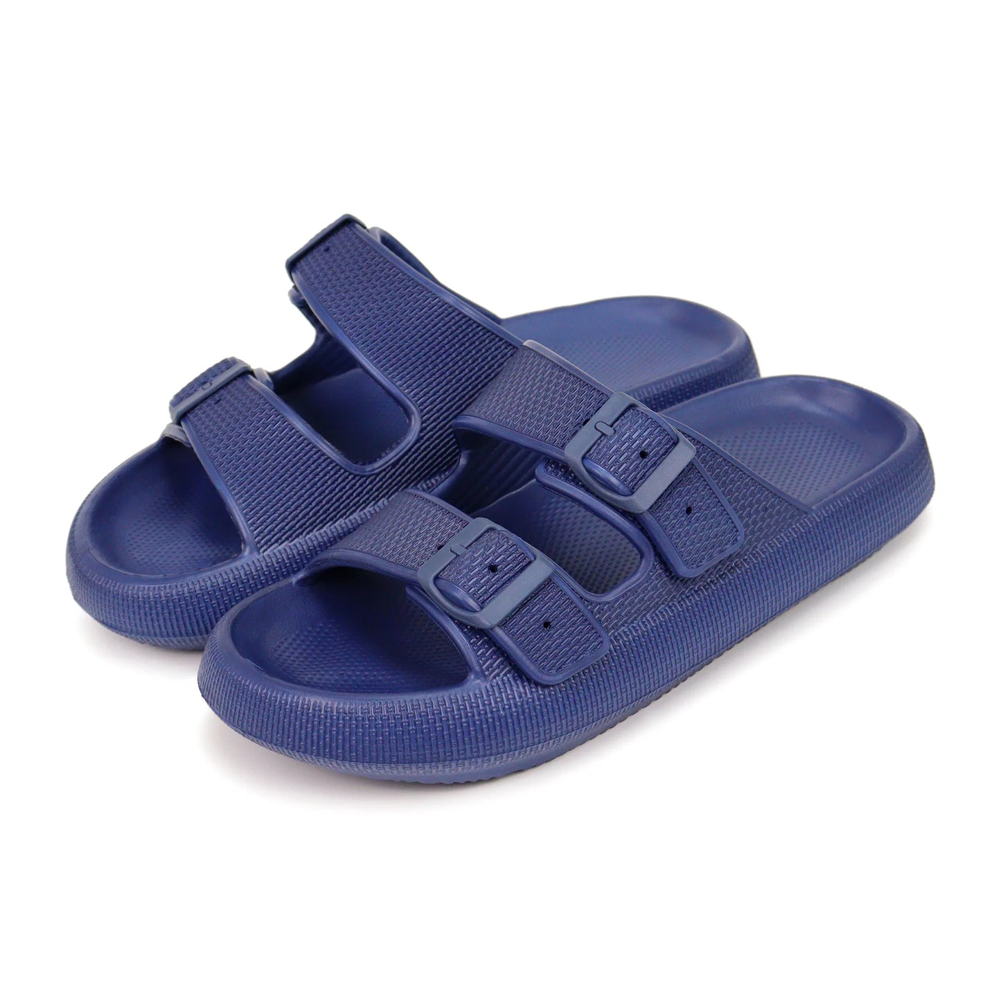 Soft Cloud Beach Slippers With Double Buckle