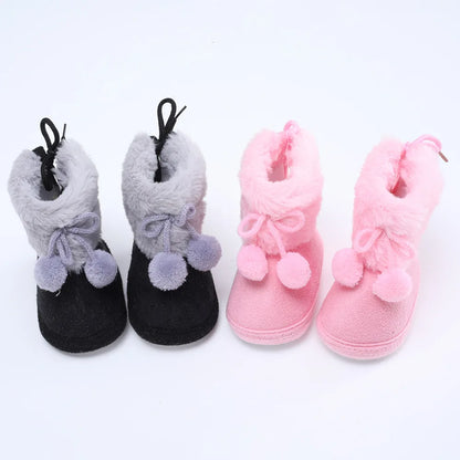 Bottes de neige d'hiver en peluche pour bébés filles et garçons Cowboy