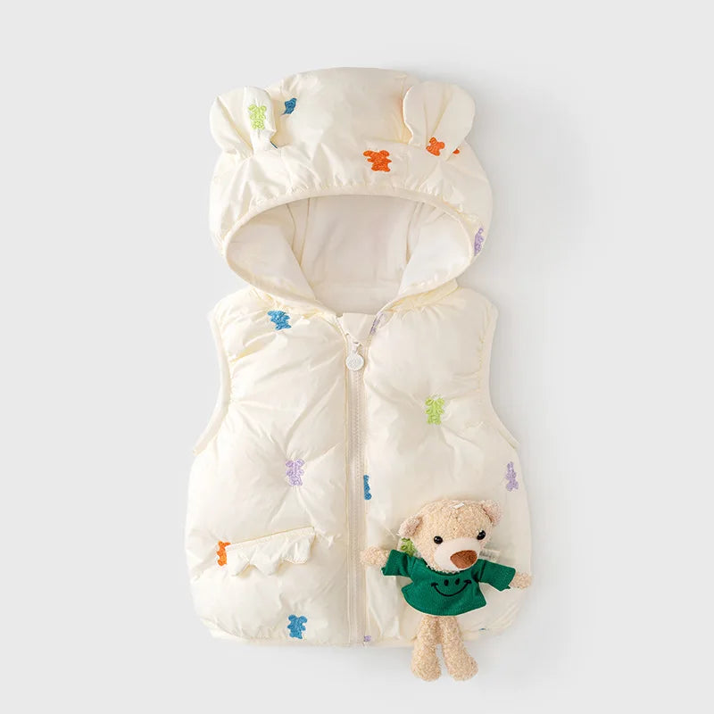 Autumn Winter Baby Cartoon Bear Vest