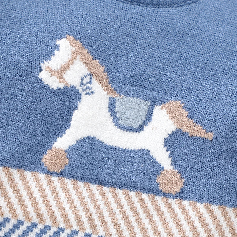 Striped Horse Knitted Jumpsuit