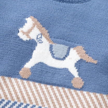 Striped Horse Knitted Jumpsuit