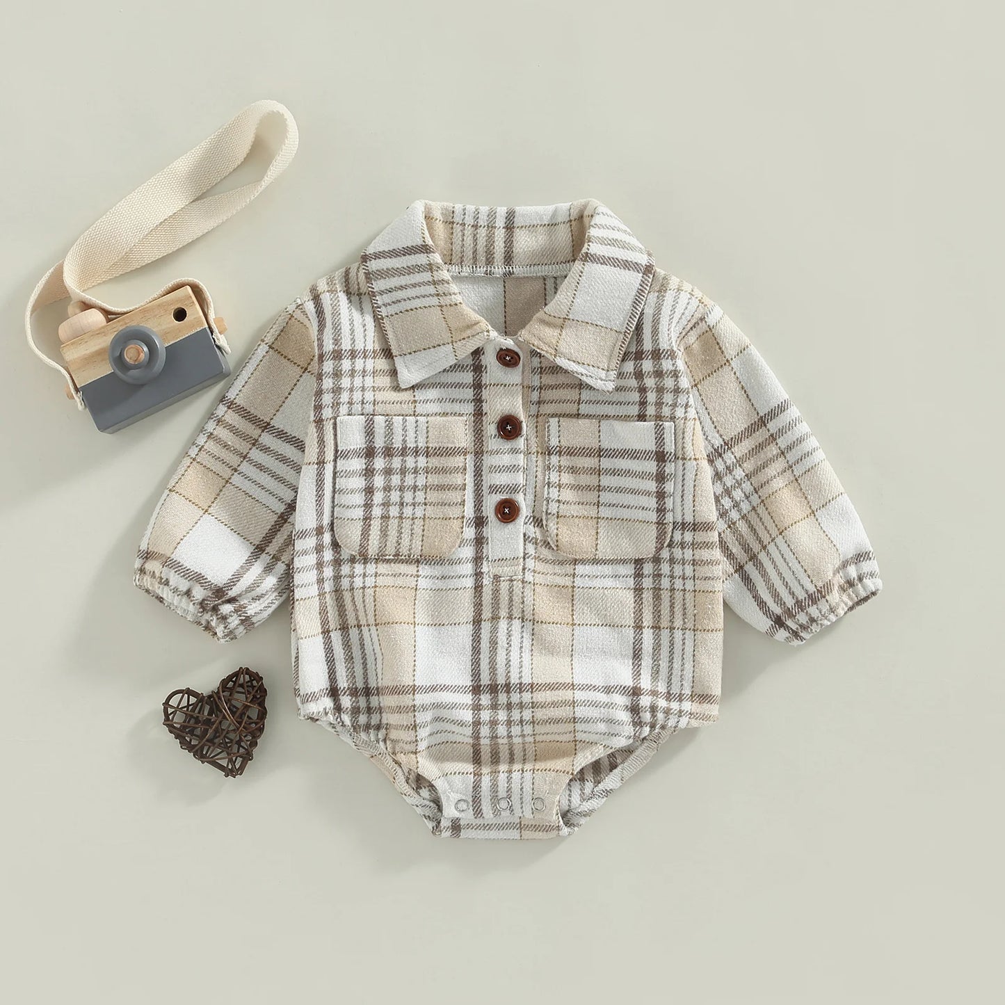 Vintage Plaid Pattern Bodysuit