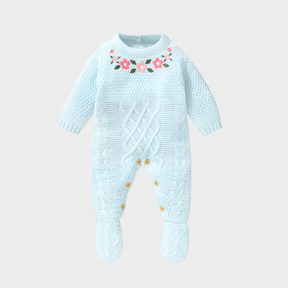 Sweet Floral O-neck Growsuit