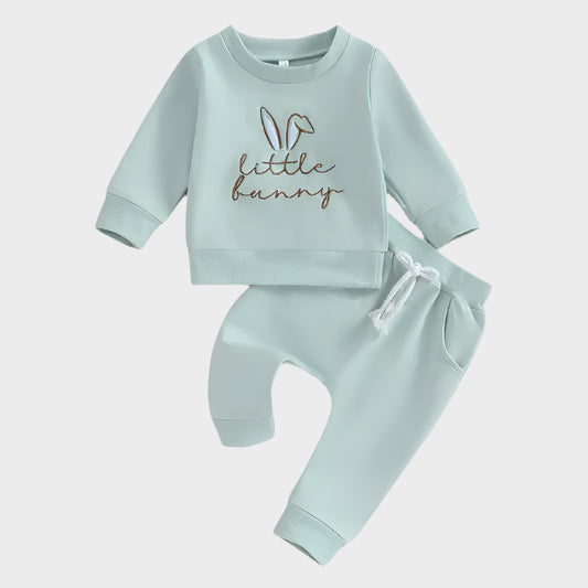 2 Piece Bunny Embroidered Outfit