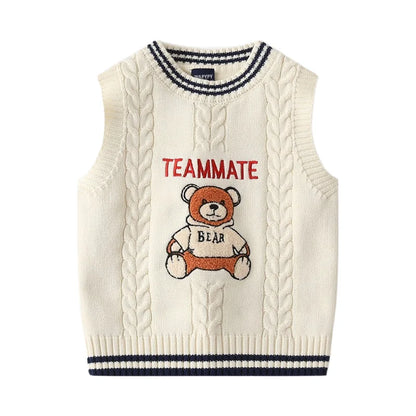 WAPYPY™ Embroidery Cartoon Knit Vest Sleeveless Sweaters
