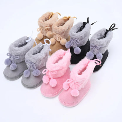 Bottes de neige d'hiver en peluche pour bébés filles et garçons Cowboy