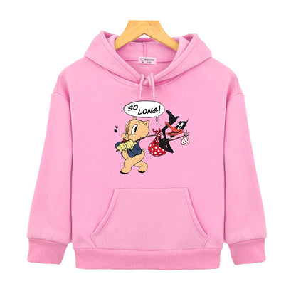 Sweat à capuche long avec dessin animé
