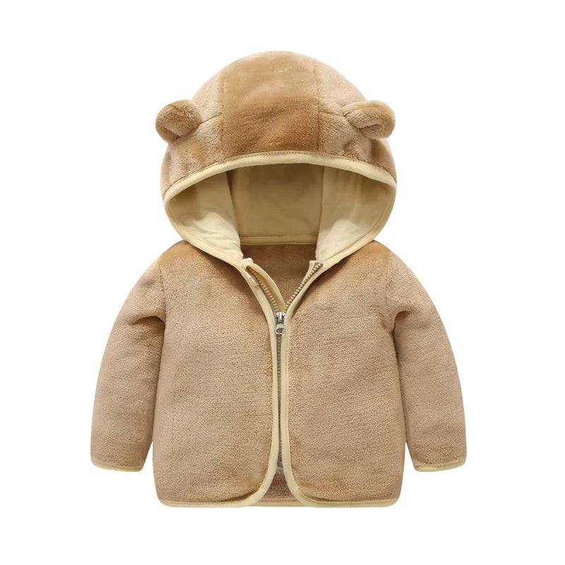 Coral Fleece Hooded Outerwear Snowsuit Jacket