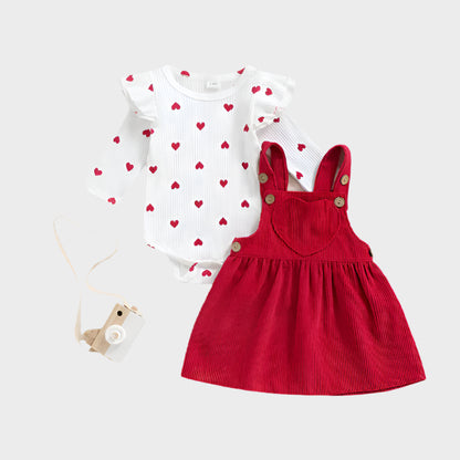 2 Piece Ruffle Heart Special Outfit