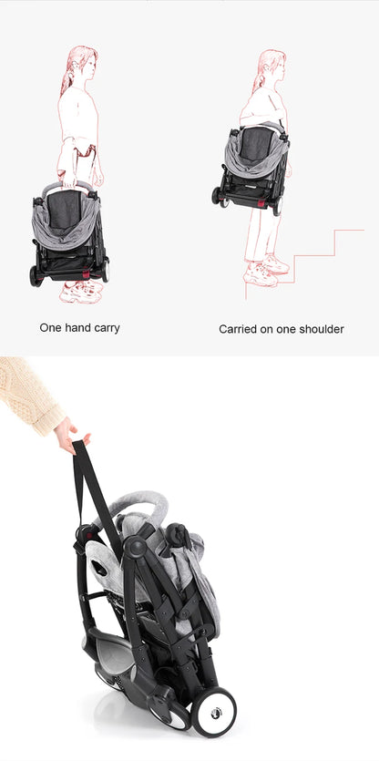 Poussette de voyage compacte avec pliage automatique