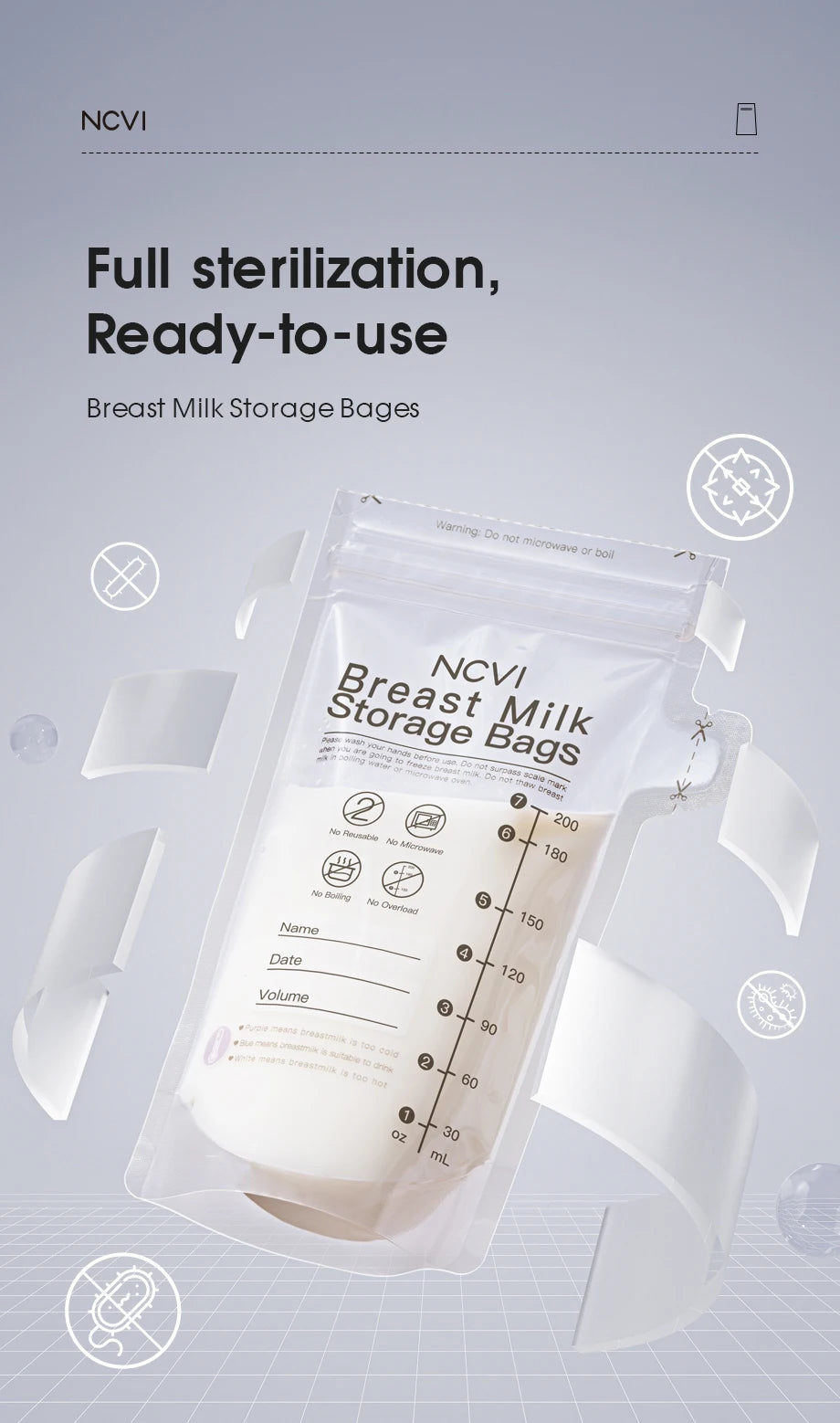 NCVI™ Breastmilk Storage Bags