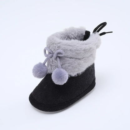 Bottes de neige d'hiver en peluche pour bébés filles et garçons Cowboy
