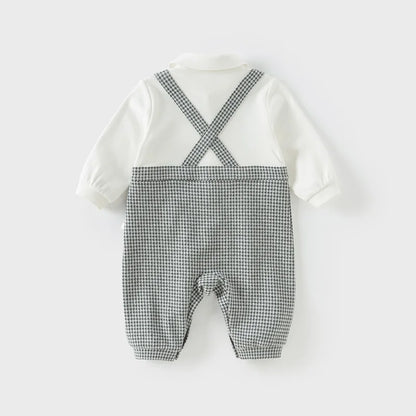 Combinaison formelle à carreaux pour bébé 