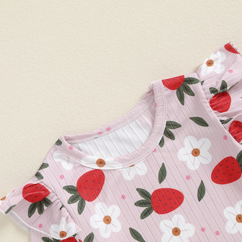 2 Piece Floral Ruffled Suit