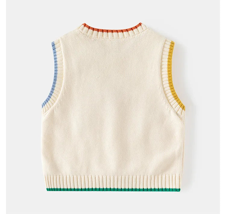 Cartoon Bear Sweater Sleeveless Vest