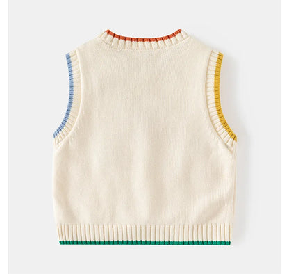 Cartoon Bear Sweater Sleeveless Vest