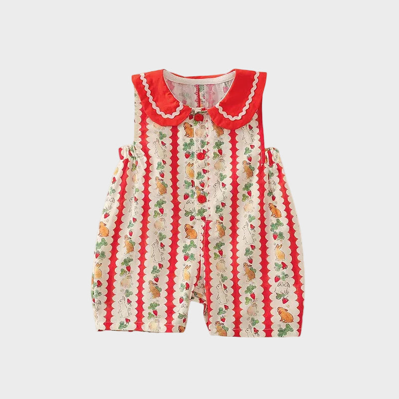 Romper with Rabbit Doll Collar