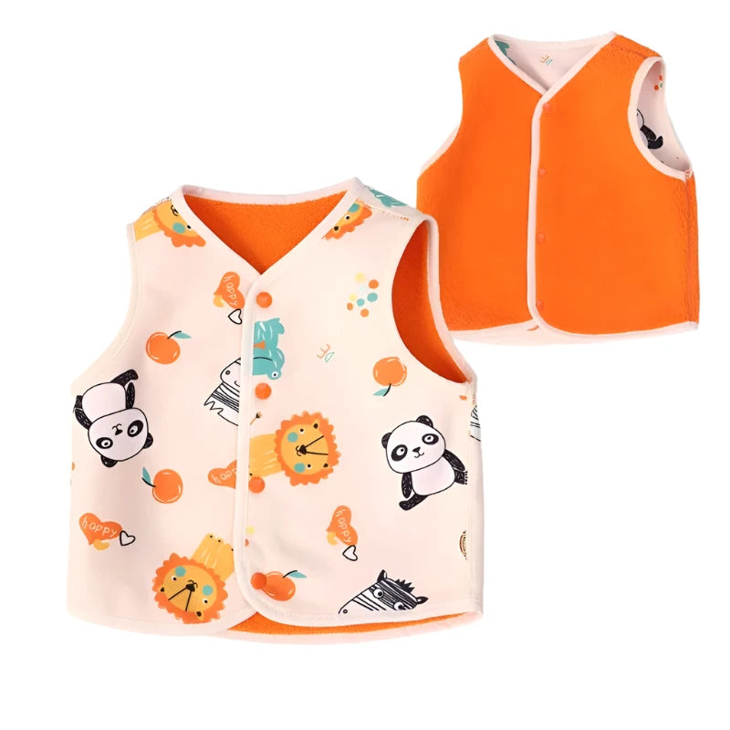 Gilet chaud réversible pour bébé garçon et fille