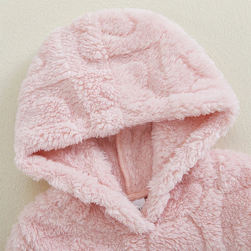 Sweat à capuche à manches longues en peluche d'hiver avec cœur