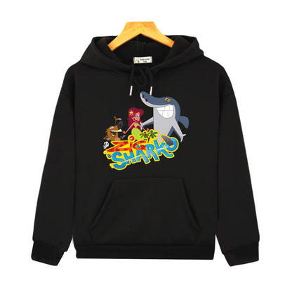 Sweat à capuche drôle de requins et de sirènes