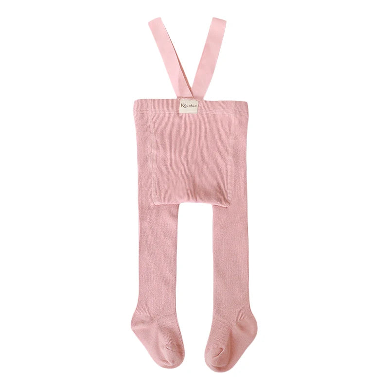VISgogo Baby Girl Boys Tights Cute Footed Pantyhose with Suspenders Stretch Overalls Stockings Infant Leggings