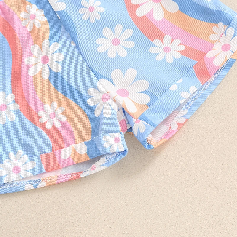 Combinaison sans manches à imprimé marguerites florales 