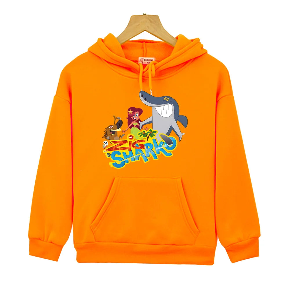 Sweat à capuche drôle de requins et de sirènes