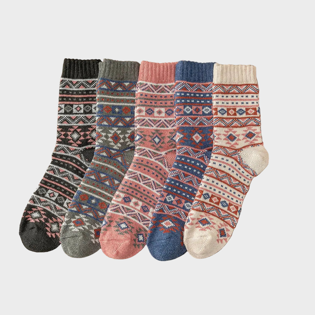 5 Pairs Unisex Thick Retro Warm Socks