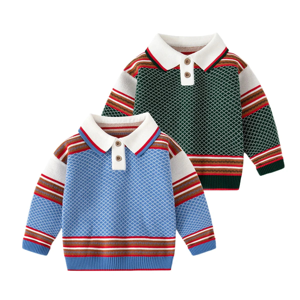 Collar Striped Long Sleeve Sweater