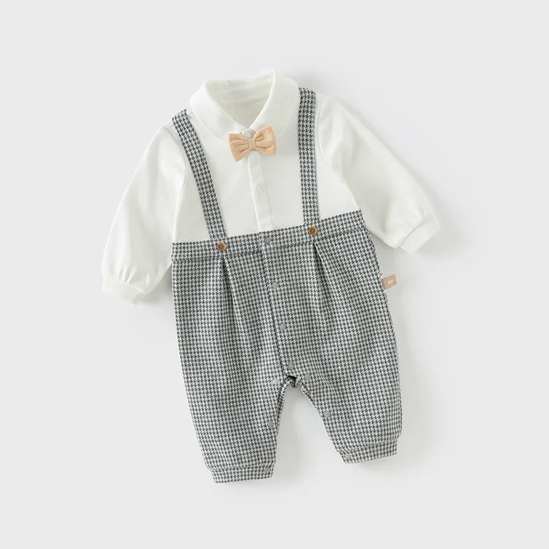 Combinaison formelle à carreaux pour bébé 