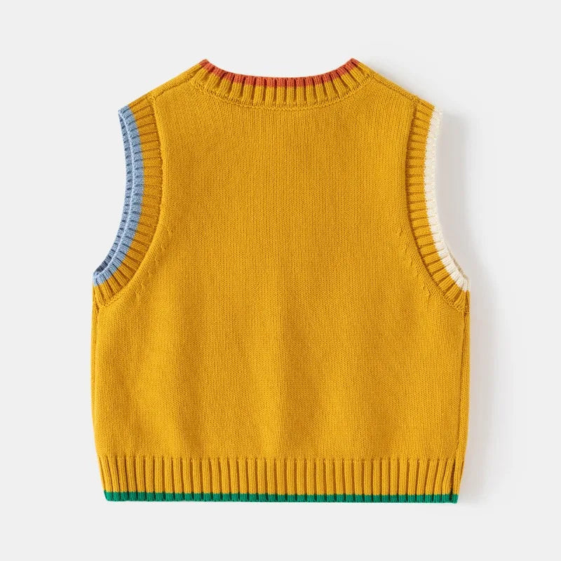 Cartoon Bear Sweater Sleeveless Vest