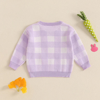 Pull à carreaux lapin