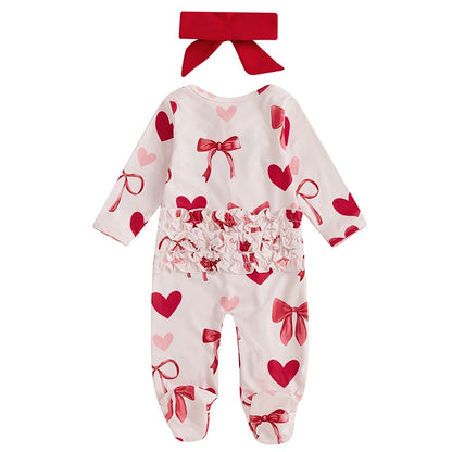 2 Piece Bow Heart Jump Suit
