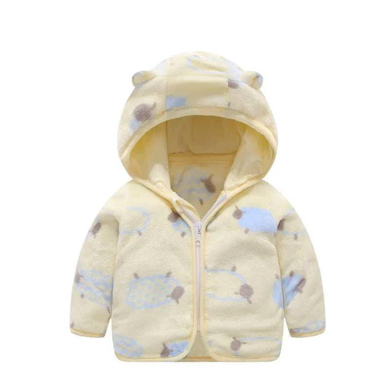Coral Fleece Hooded Outerwear Snowsuit Jacket