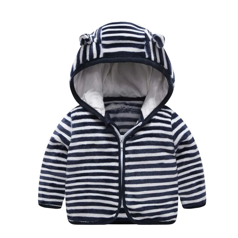 Coral Fleece Hooded Outerwear Snowsuit Jacket