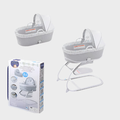 2 In 1 Baby Rocking Bed With Toy Rack