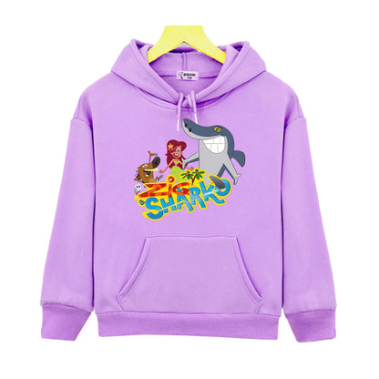 Sweat à capuche drôle de requins et de sirènes