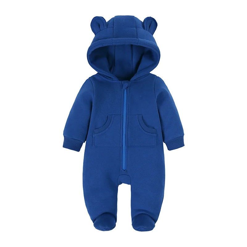 Fleece Warm Thicker Hooded Jumpsuits
