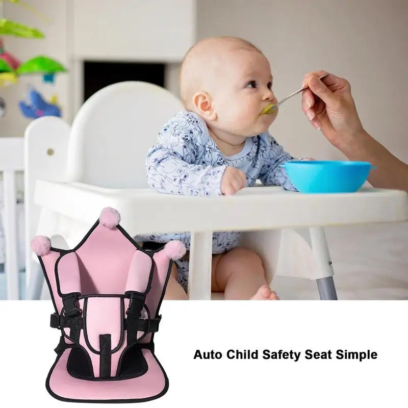 Portable Children Car Safety Seat Breathable Adjustable