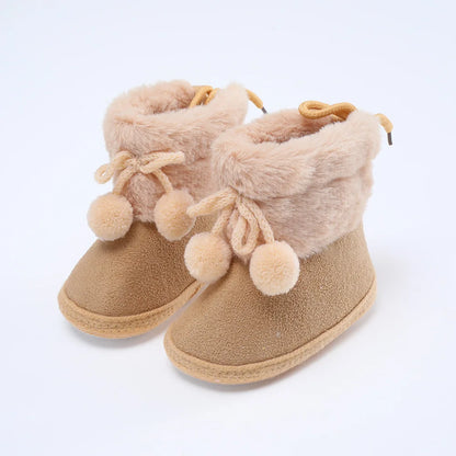 Bottes de neige d'hiver en peluche pour bébés filles et garçons Cowboy