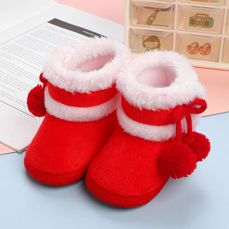 Bottes de neige d'hiver en peluche pour bébés filles et garçons Cowboy