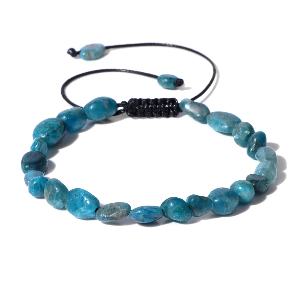 Apatite Stone Bead Bracelet Natural Aquamarines