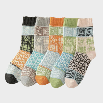 5 Pairs Unisex Thick Retro Warm Socks