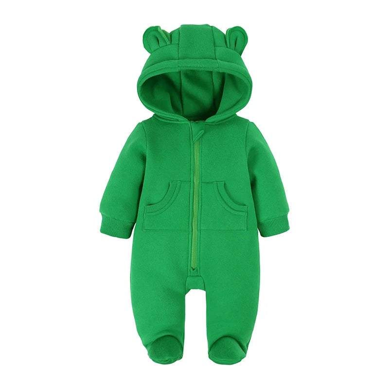 Fleece Warm Thicker Hooded Jumpsuits