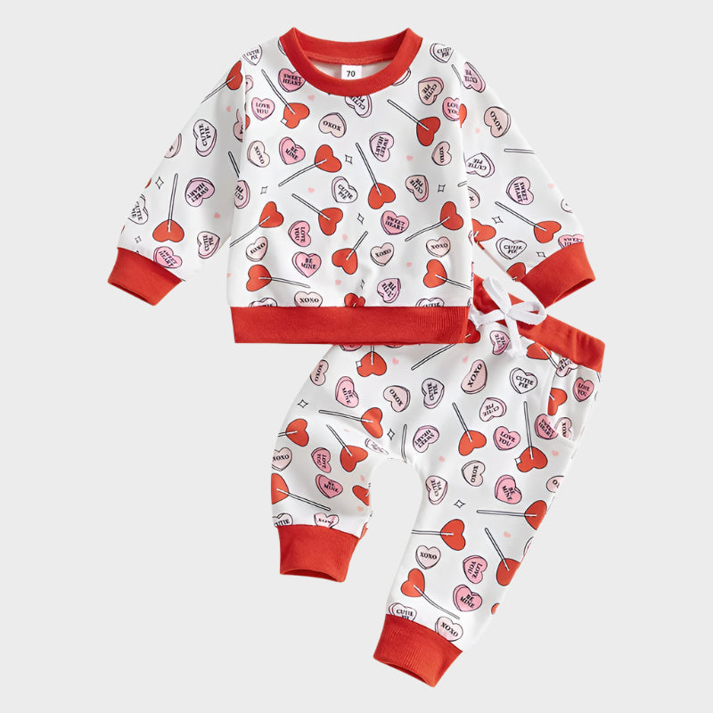 2 Piece Heart Lollipop Outfit