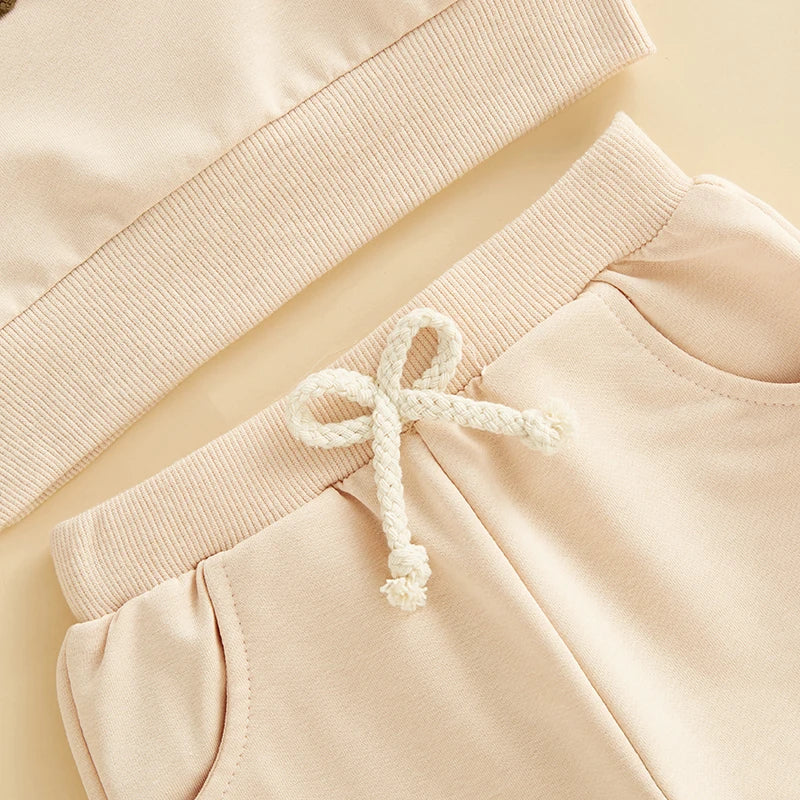 2 Piece Set Embroidery Long Sleeve Sweatshirt